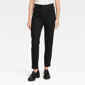 Black Slim Straight Jeans